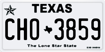TX license plate CHO3859
