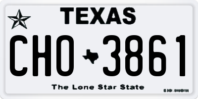 TX license plate CHO3861