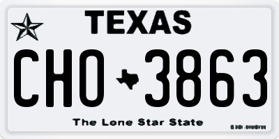 TX license plate CHO3863