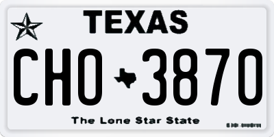TX license plate CHO3870