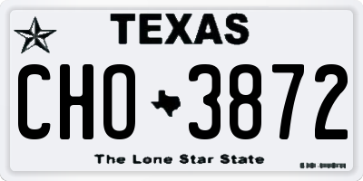 TX license plate CHO3872