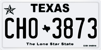 TX license plate CHO3873