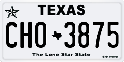 TX license plate CHO3875