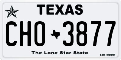 TX license plate CHO3877