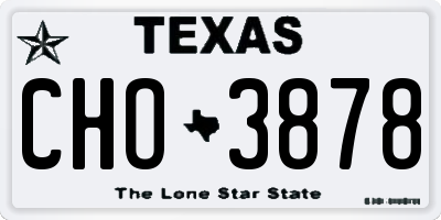 TX license plate CHO3878