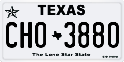 TX license plate CHO3880