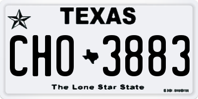 TX license plate CHO3883