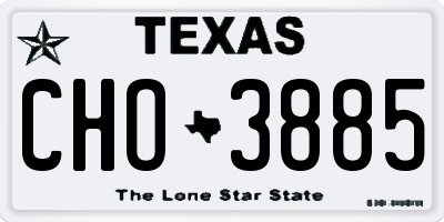 TX license plate CHO3885