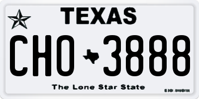 TX license plate CHO3888