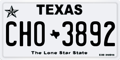 TX license plate CHO3892
