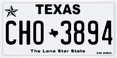 TX license plate CHO3894