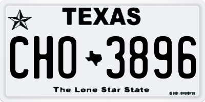 TX license plate CHO3896