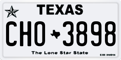 TX license plate CHO3898