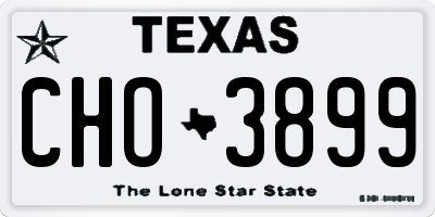 TX license plate CHO3899