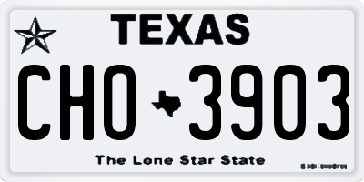 TX license plate CHO3903