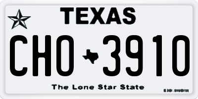 TX license plate CHO3910