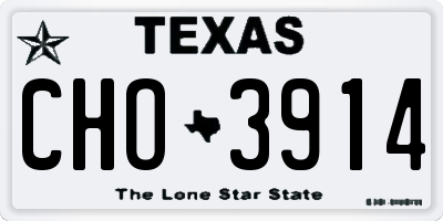 TX license plate CHO3914
