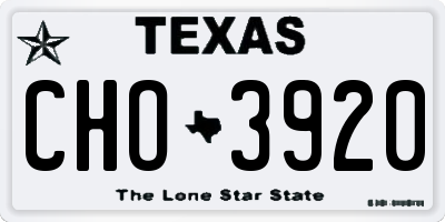 TX license plate CHO3920