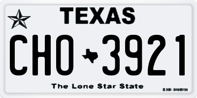 TX license plate CHO3921