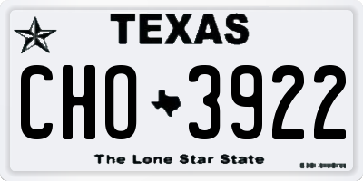 TX license plate CHO3922