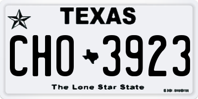 TX license plate CHO3923