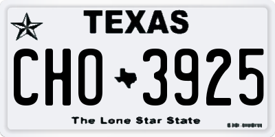 TX license plate CHO3925