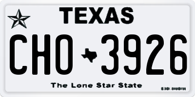 TX license plate CHO3926