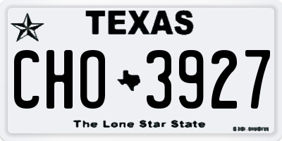 TX license plate CHO3927