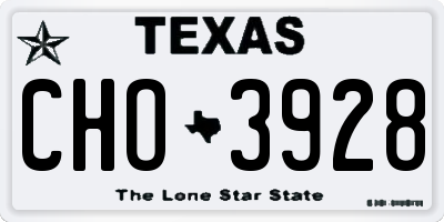 TX license plate CHO3928