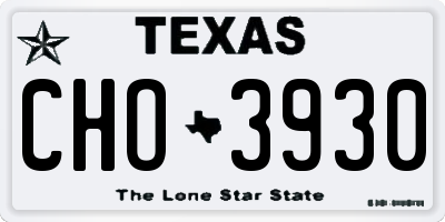 TX license plate CHO3930