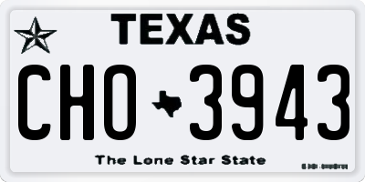 TX license plate CHO3943