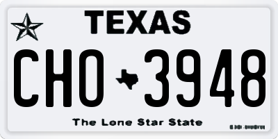 TX license plate CHO3948