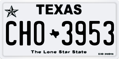 TX license plate CHO3953