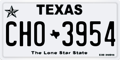 TX license plate CHO3954
