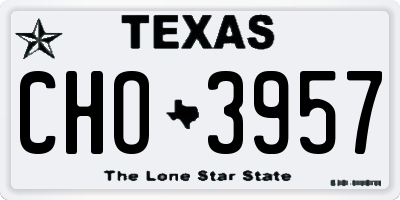 TX license plate CHO3957