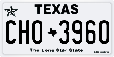 TX license plate CHO3960