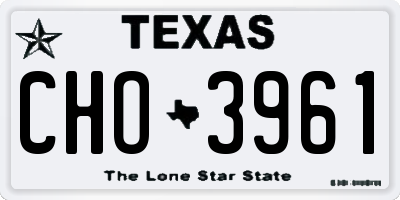 TX license plate CHO3961