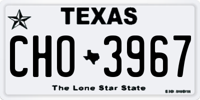 TX license plate CHO3967