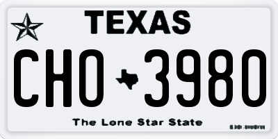 TX license plate CHO3980