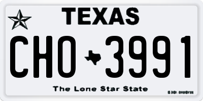 TX license plate CHO3991