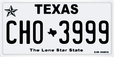 TX license plate CHO3999