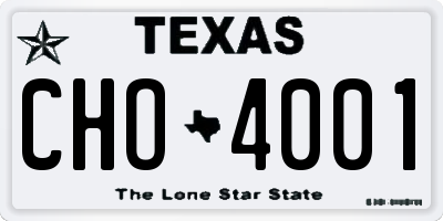 TX license plate CHO4001