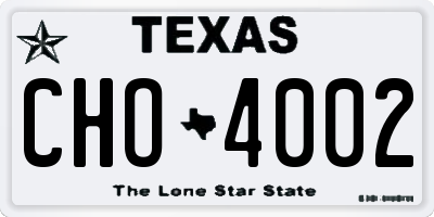 TX license plate CHO4002