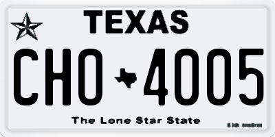 TX license plate CHO4005