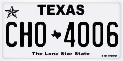 TX license plate CHO4006