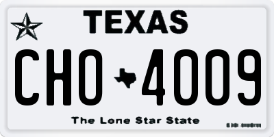 TX license plate CHO4009