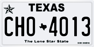 TX license plate CHO4013