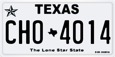 TX license plate CHO4014