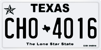 TX license plate CHO4016