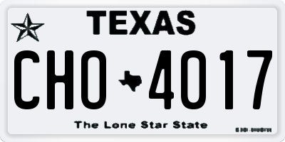 TX license plate CHO4017